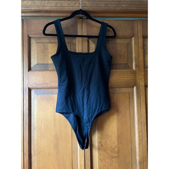 Abercrombie & Fitch Women's Square Neck Tank Bodysuit Sleeveless Black Size M - Picture 2 of 9
